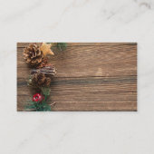 Holzboden mit Kiefernzapfen Visitenkarte (Rückseite)