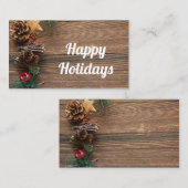 Holzboden mit Kiefernzapfen Visitenkarte (Vorne/Hinten)