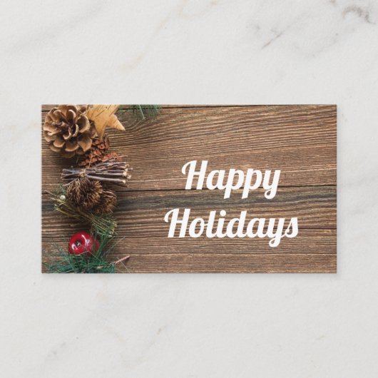 Holzboden mit Kiefernzapfen Visitenkarte (Vorderseite)