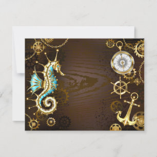 Holzboden mit mechanischem Seepferd Ankündigung