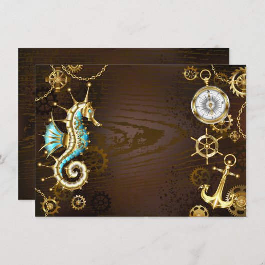 Holzboden mit mechanischem Seepferd Ankündigung (Vorne/Hinten)