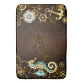 Holzboden mit mechanischem Seepferd Badematte (Vorderseite Vertikal)