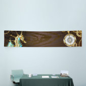 Holzboden mit mechanischem Seepferd Banner (Messeveranstaltung)