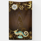 Holzboden mit mechanischem Seepferd Banner (Vertikal)