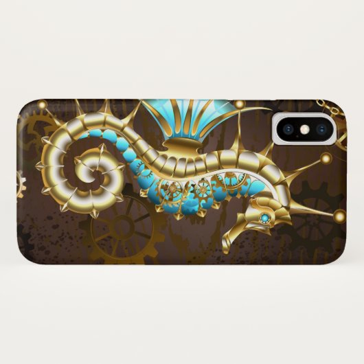 Holzboden mit mechanischem Seepferd Case-Mate iPhone Hülle (Rückseite (Horizontal))