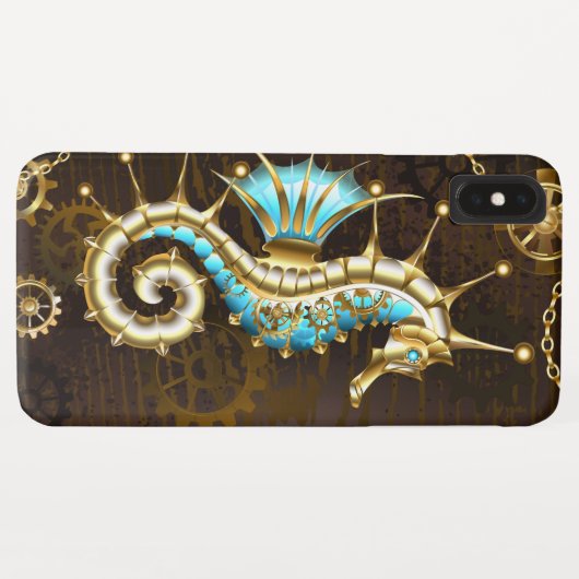 Holzboden mit mechanischem Seepferd Case-Mate iPhone Hülle (Rückseite (Horizontal))