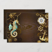 Holzboden mit mechanischem Seepferd Einladung (Vorne/Hinten)