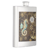 Holzboden mit mechanischem Seepferd Flachmann (Rechts)