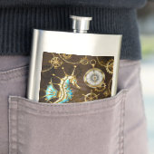 Holzboden mit mechanischem Seepferd Flachmann (Beispiel)