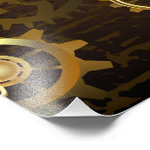 Holzboden mit mechanischem Seepferd Fotodruck (Ecke)