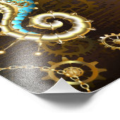 Holzboden mit mechanischem Seepferd Fotodruck (Ecke)