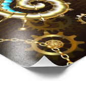 Holzboden mit mechanischem Seepferd Fotodruck (Ecke)