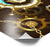 Holzboden mit mechanischem Seepferd Fotodruck (Ecke)