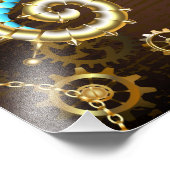 Holzboden mit mechanischem Seepferd Fotodruck (Ecke)