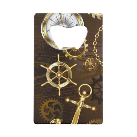 Holzboden mit mechanischem Seepferd Geldbeutel Flaschenöffner (Vorderseite)