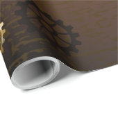 Holzboden mit mechanischem Seepferd Geschenkpapier (Rolleneckpunkt)