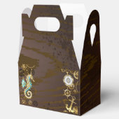 Holzboden mit mechanischem Seepferd Geschenkschachtel (Geöffnet)