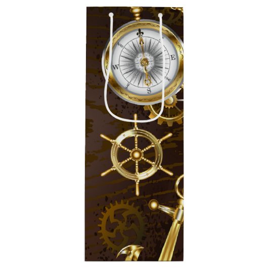 Holzboden mit mechanischem Seepferd Geschenktüte Für Weinflaschen (Vorderseite)