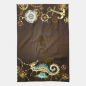 Holzboden mit mechanischem Seepferd Geschirrtuch (Vertikal)