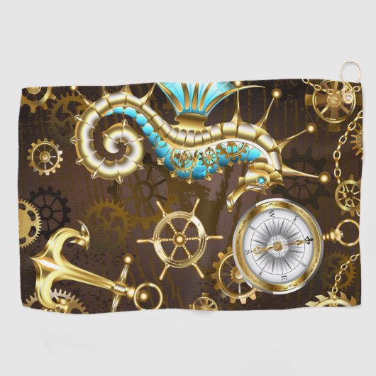 Holzboden mit mechanischem Seepferd Golfhandtuch (Horizontal)