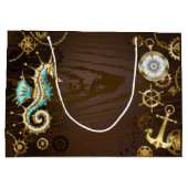 Holzboden mit mechanischem Seepferd Große Geschenktüte (Rückseite)