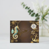 Holzboden mit mechanischem Seepferd Hinweiskarte (Stehend Vorderseite)