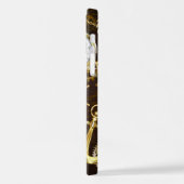 Holzboden mit mechanischem Seepferd iPhone Hülle (Linke Seite)