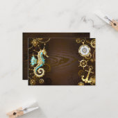 Holzboden mit mechanischem Seepferd Karte (Vorderseite/Rückseite Beispiel)