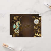 Holzboden mit mechanischem Seepferd Karte (Vorderseite/Rückseite Beispiel)