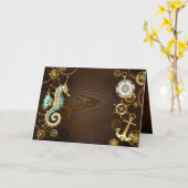 Holzboden mit mechanischem Seepferd Karte (Gelbe Blume)