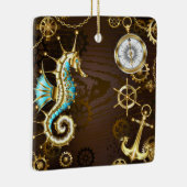 Holzboden mit mechanischem Seepferd Keramikornament (Rechts)