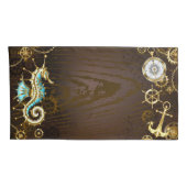 Holzboden mit mechanischem Seepferd Kissenbezug (Rückseite-Rechts)