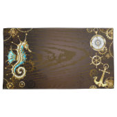 Holzboden mit mechanischem Seepferd Kissenbezug (Vorderseite-Rechts)