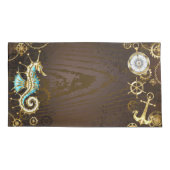 Holzboden mit mechanischem Seepferd Kissenbezug (Rückseite-Links)