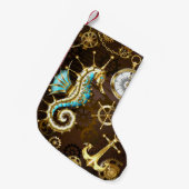 Holzboden mit mechanischem Seepferd Kleiner Weihnachtsstrumpf (Vorderansicht (hängend))