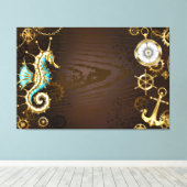 Holzboden mit mechanischem Seepferd Leinwanddruck (Insitu (Holzboden))