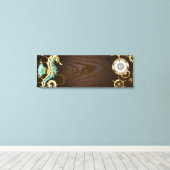 Holzboden mit mechanischem Seepferd Leinwanddruck (Insitu (Holzboden))