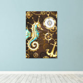 Holzboden mit mechanischem Seepferd Leinwanddruck (Insitu (Holzboden))