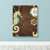 Holzboden mit mechanischem Seepferd Leinwanddruck (Insitu (Holzboden))