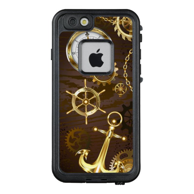 Holzboden mit mechanischem Seepferd LifeProof iPhone Hülle (Rückseite)