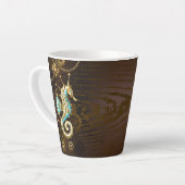 Holzboden mit mechanischem Seepferd Milchtasse (Linke Ecke)