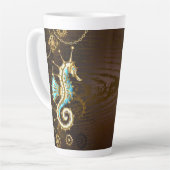 Holzboden mit mechanischem Seepferd Milchtasse (Linke Ecke)