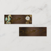 Holzboden mit mechanischem Seepferd Mini Visitenkarte (Vorne/Hinten)