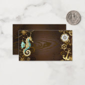 Holzboden mit mechanischem Seepferd Mitteilungskarte (Vorderseite/Rückseite Beispiel)