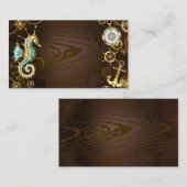 Holzboden mit mechanischem Seepferd Mitteilungskarte (Vorne/Hinten)