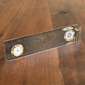 Holzboden mit mechanischem Seepferd Namensplakette (Seite)