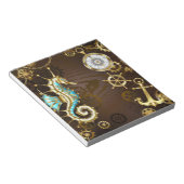 Holzboden mit mechanischem Seepferd Notizblock (angewinkelt)