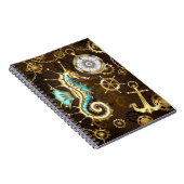 Holzboden mit mechanischem Seepferd Notizblock (Rechte Seite)