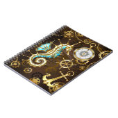 Holzboden mit mechanischem Seepferd Notizblock (Linke Seite)