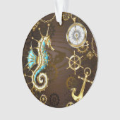 Holzboden mit mechanischem Seepferd Ornament (Vorderseite)